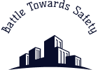 Battle Towards Safety miniature logo of silhouetted buildings.